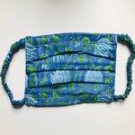 GREEN & BLUE BLOCK PRINTED FACE MASK
